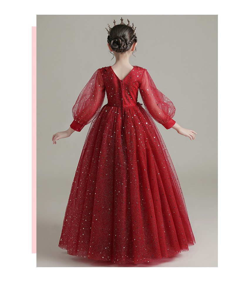 Girl-Long-Shiny-Stars-Embelissed-Body-Cuff-Sleeves-Long-Wine-Red-Gown-10.jpg