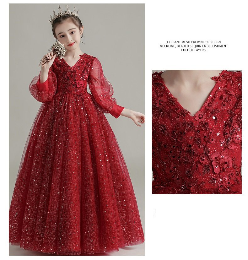 Girl-Long-Shiny-Stars-Embelissed-Body-Cuff-Sleeves-Long-Wine-Red-Gown-3.jpg