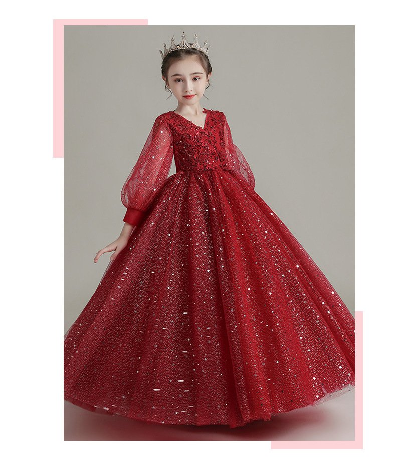 Girl-Long-Shiny-Stars-Embelissed-Body-Cuff-Sleeves-Long-Wine-Red-Gown-9.jpg